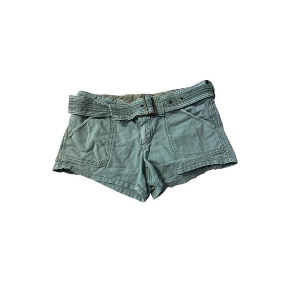 Vintage American Eagle green belted shorts mini shorts size 2 - Picture 1 of 4
